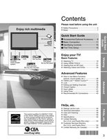 Panasonic TCP42X1 TCP50X1 TV Operating Manual